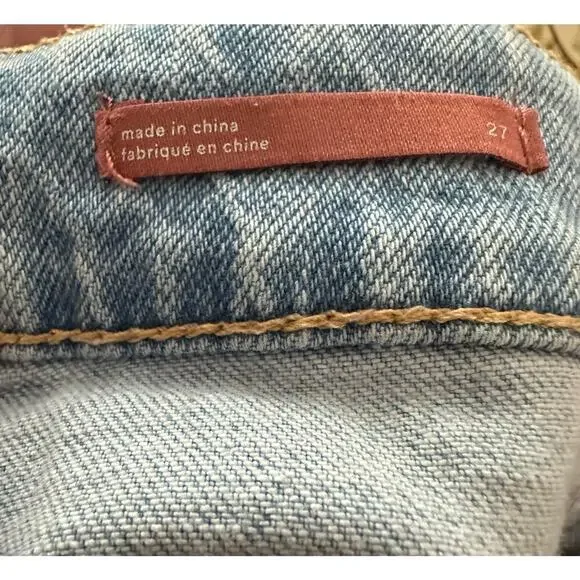 PILCRO Anthropologie The Vintage Straight Jeans Boho Ribbon Stripe Trim - Sz 27 - Picture 7 of 9